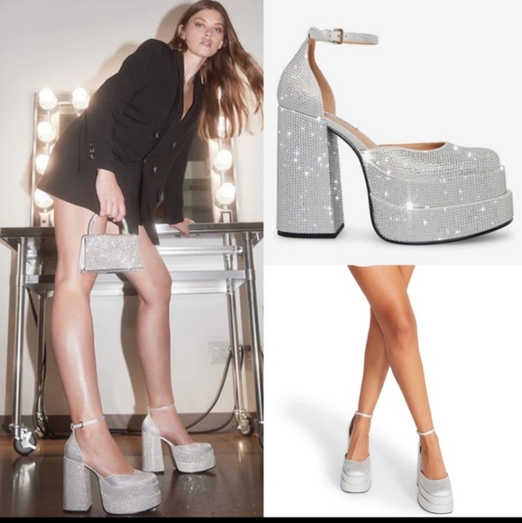 Steve Madden Charlize Rhinestone Double Platform Pumps - Picture 10 of 10